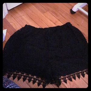 Black Knit Shorts